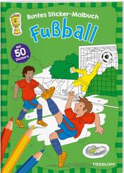 Fu&szlig;ball. Buntes Sticker-Malbuch