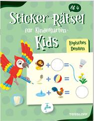 Sticker-R&auml;tsel f&uuml;r Kindergarten-Kids. Logisches Denken