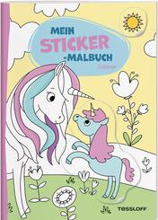 Mein Sticker-Malbuch. Einh&ouml;rner
