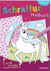 Schraffur-Malbuch. Einh&ouml;rner
