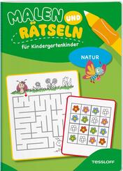 Malen und R&auml;tseln f&uuml;r Kindergartenkinder. Natur