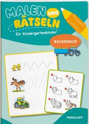 Malen und R&auml;tseln f&uuml;r Kindergartenkinder. Bauernhof