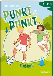 Total bunt von Punkt zu Punkt. Fu&szlig;ball. Von 1 bis 100