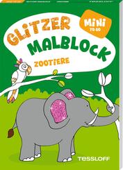 Mini Glitzer Malblock to go. Zootiere
