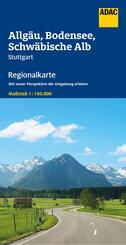 ADAC Regionalkarte 15 Allg&auml;u, Bodensee, Schw&auml;bische Alb 1:150.000