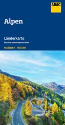 ADAC L&auml;nderkarte Alpen 1:750.000