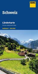 ADAC L&auml;nderkarte Schweiz 1:300.000
