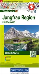 K&uuml;mmerly+Frey Wandertourenkarte 4 Jungfrau Region, Grindelwald 1:50.000