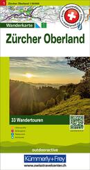 K&uuml;mmerly+Frey Wandertourenkarte 1 Z&uuml;rcher Oberland 1:50.000