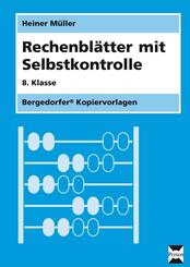 Rechenbl&auml;tter mit Selbstkontrolle - 8. Klasse