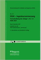 HOAI - Ingenieurvermessung - Fortschreibung der Anlage 1, Nr. 1.4 HOAI 2021