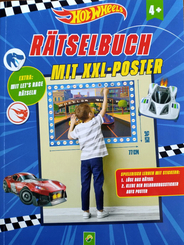 R&auml;tselbuch mit XXL-Poster Hot Wheels - R&auml;tseln & Stickern (Einband gerissen)