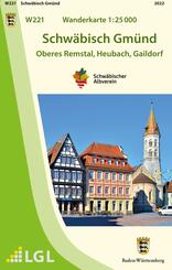 Topographische Wanderkarte Baden-W&uuml;rttemberg Schw&auml;bisch Gm&uuml;nd