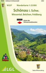 Topographische Wanderkarte Baden-W&uuml;rttemberg Sch&ouml;nau im Schwarzwald