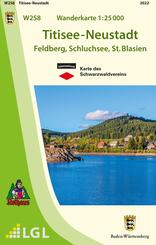 Topographische Wanderkarte Baden-W&uuml;rttemberg Titisee-Neustadt