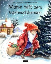 Marie hilft dem Weihnachtsmann, m. Pl&uuml;sch-Weihnachtsb&auml;r