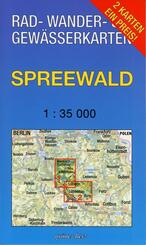 Rad-, Wander- & Gew&auml;sserkarte Spreewald, 2 Bl.