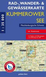 Rad-, Wander- und Gew&auml;sserkarte Kummerower See, Mecklenburgische Schweiz