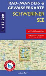 Rad-, Wander- & Gew&auml;sserkarte Schweriner See