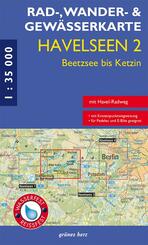 Rad-, Wander- und Gew&auml;sserkarte Havelseen 2: Beetzsee