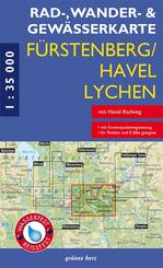 Rad-, Wander- und Gew&auml;sserkarte F&uuml;rstenberg/Havel, Lychen