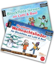 Blockfl&ouml;te lernen mit Lotti & Ben + Die sch&ouml;nsten Weihnachtslieder f&uuml;r Blockfl&ouml;te im Set!