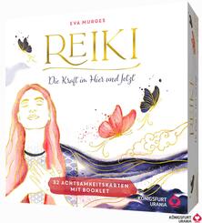 Reiki - Die Kraft im Hier und Jetzt: 32 Achtsamkeitskarten mit Goldfolie und Goldschnitt, St&uuml;lpdeckelschachtel mit Goldpr&auml;gung und 144-seitiges Buch, m. 1 Buch, m. 1 Beilage