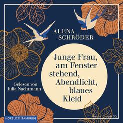 Junge Frau, am Fenster stehend, Abendlicht, blaues Kleid,2 Audio-CD, 2 MP3