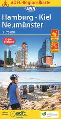 BVA ADFC Regionalkarte Hamburg/Neum&uuml;nster/Kiel 1:75.000