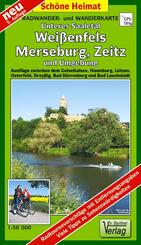 Radwander- und Wanderkarte Unteres Saaletal, Wei&szlig;enfels, Merseburg, Zeitz und Umgebung