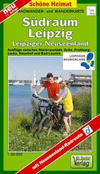 Radwander- und Wanderkarte S&uuml;draum Leipzig, Leipziger Neuseenland