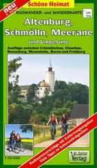 Radwander- und Wanderkarte Altenburg, Schm&ouml;lln, Meerane und Umgebung