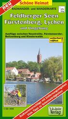 Radwander- und Wanderkarte Feldberger Seen, F&uuml;rstenberg, Lychen und Umgebung