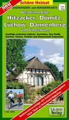 Radwander- und Wanderkarte Wendland.Elbe, Hitzacker, D&ouml;mitz, L&uuml;chow, Dannenberg und Umgebung