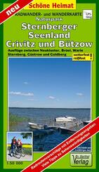 Radwander- und Wanderkarte Naturpark Sternberger Seenland, Crivitz, B&uuml;tzow und Umgebung