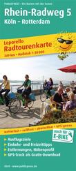 Publicpress Leporello Radtourenkarte Rhein-Radweg 5, K&ouml;ln, Rotterdam 1:50.000.Tl.5