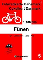 5 Fahrradkarte D&auml;nemark / Cykelkort Danmark 1:100.000 - F&uuml;nen