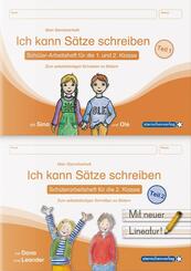 Ich kann S&auml;tze schreiben Teil 1 und 2 im Set - Sch&uuml;lerarbeitshefte f&uuml;r die 1. und 2. Klasse