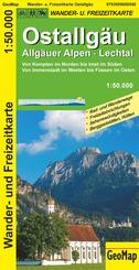 Ostallg&auml;u, Allg&auml;uer Alpen, Lechtal Wander- und Freizeitkarte