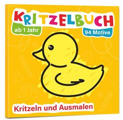 Mein erstes Kritzelbuch ab 1 Jahr: &uuml;ber 94 gro&szlig;e Motive - f&uuml;r Jungs und M&auml;dchen - Ausmalbuch - Ausmalen und kritzeln mit Spielzeug, Tiere, Fahrzeuge, Obst, Gegenst&auml;nde und vieles mehr