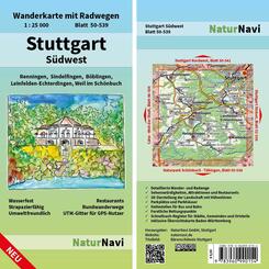 NaturNavi Wanderkarte mit Radwegen Stuttgart S&uuml;dwest