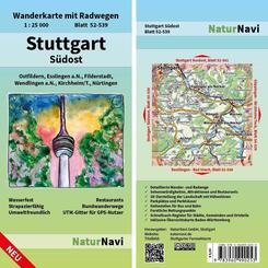 NaturNavi Wanderkarte mit Radwegen Stuttgart S&uuml;dost