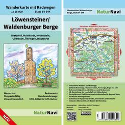 NaturNavi Wanderkarte mit Radwegen L&ouml;wensteiner/Waldenburger Berge