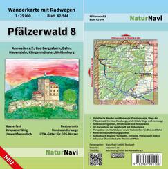 NaturNavi Wanderkarte mit Radwegen Pf&auml;lzerwald.Tl.8