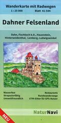 NaturNavi Wanderkarte mit Radwegen Dahner Felsenland