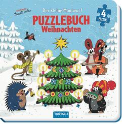 Tr&ouml;tsch Der kleine Maulwurf Puzzlebuch mit 4 Puzzle Weihnachten