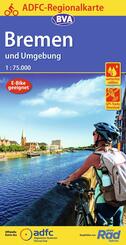 BVA ADFC Regionalkarte Bremen und Umgebung 1:75.000