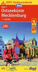BVA ADFC Radtourenkarte Ostseek&uuml;ste Mecklenburg 1:150.000