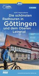BVA ADFC Regionalkarte Die sch&ouml;nsten Radtouren in G&ouml;ttingen und dem Oberen Leinetal, mit Tagestourenvorschl&auml;gen 1:75.000
