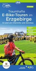 BVA ADFC Regionalkarte Traumhafte E-Bike-Touren im Erzgebirge 1:75.000